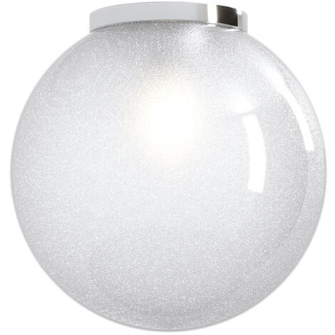 Plafoniera Contemp Glitter Metallo Cromo Vetro Soffiato Trasp 1 Luce E27 30Cm (1/2)