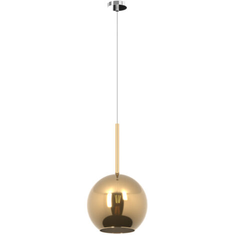 Sospensione Contemporanea Future Metallo Cromo Vetro Oro 1 Luce E27 D.25Cm (1/3)