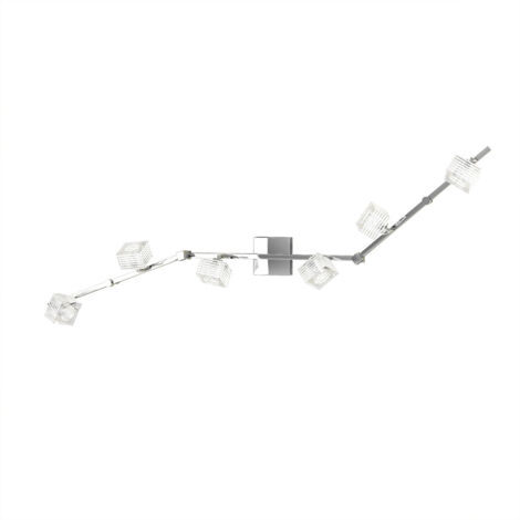 Applique Contemporanea Metropolitan Metallo Cromo Vetro Trasparente 6 Luci G9