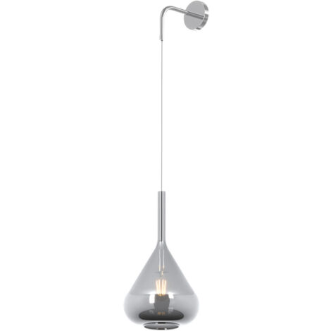Applique Contemporanea Kona Metallo Cromo Vetro Fumè 1 Luce E27