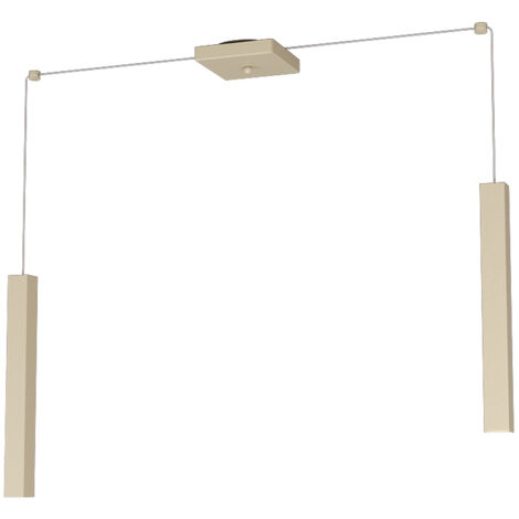 Sospensione Moderna Square Tube Metallo Sabbia 2 Luci Gu10 (1/4)