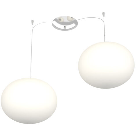 Sospensione Contemp Decentratori Soft Metallo Cromo Vetro Opaco 2 Luci E27 28Cm (1/3)