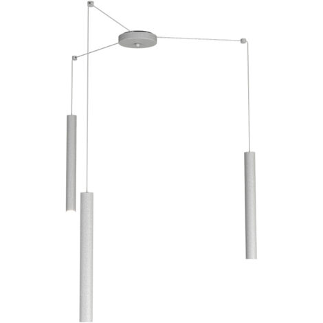 Sospensione Moderna Round Tube Metallo Grigio 3 Luci Gu10 (1/4)