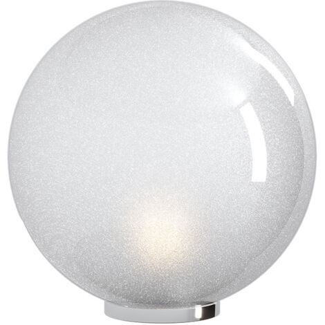 Lampada Contemporanea Glitter Metallo Cromo Vetro Soffiato Trasp 1 Luce E27 40Cm (1/2)