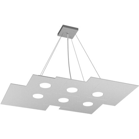 Sospensione Moderna Plate Metallo Grigio 6 Luci Gx53 (1/4)