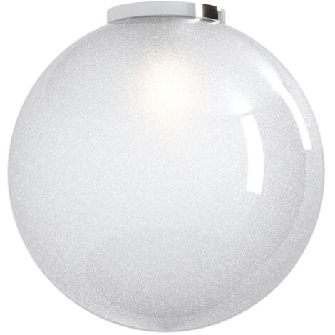 Plafoniera Contemp Glitter Metallo Cromo Vetro Soffiato Trasp 1 Luce E27 40Cm (1/2)