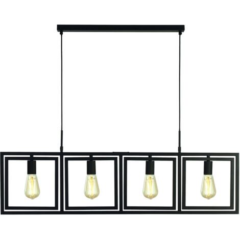 Lampada a sospensione Plaza 4Lt - Metallo nero opaco (1/5)