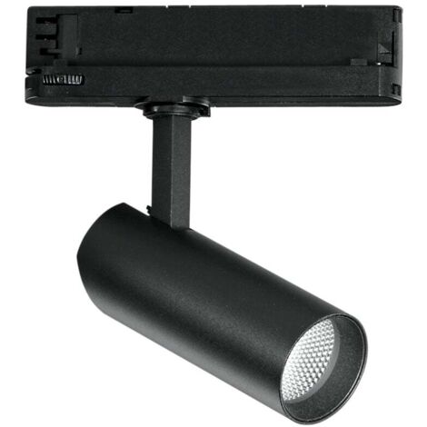 "Faro LED ACTION nero con adattatore trifase invisibile LED 13 W 1300 Lumen 3000K (luce calda)"