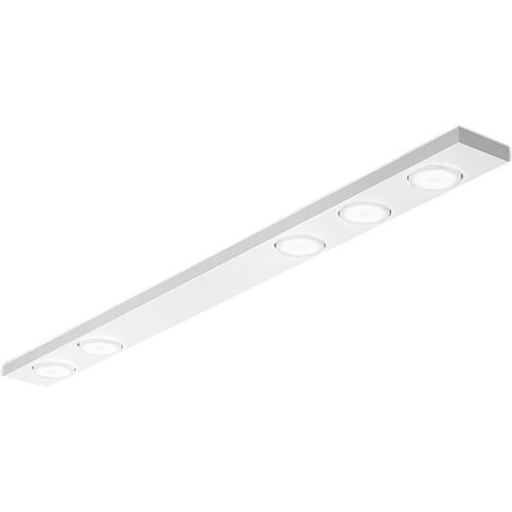 Plafoniera in metallo bianco Bottone 5 luci attacco GX53 120cm (1/5)