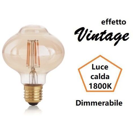 LAMPADINA ATTACCO E27 IN VETRO AMBRA BOLLA 4 W 360 lm 1800 K Ø 80 x H 120 mm (1/2)