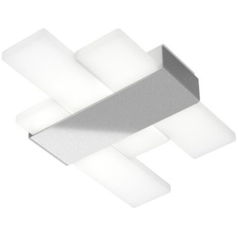 Plafoniera Moderna Flight Metallo Grigio Diffusore Acrilcico Sat. Bianco Led 16W (1/3)