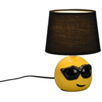 Lampada COOLIO in ceramica smile occhiali da sole con paralume nero R51201002