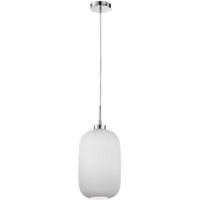 PLISSE' Sospensione 1 luce vetro plissettato bianco attacco E27 diametro 20cm