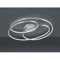 GALE PLAFONIERA LED 50W 7000lm, 3000K GRANDE ACCIAIO SATINATO 3 CERCHI CONCENTRICI CON REGOLAZIONE INTENSITA' CON INTERRUTTORE D.80CM