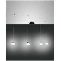 Lampadario a sospensione Arabella a Led in metallo e vetro soffiato bianco 3547-49-102 Fabas Luce