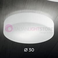 GRAFF Plafoniera Rotonda in Vetro Bianco Soffiato D.30