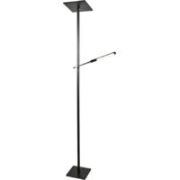 IDEAL LAMPADA DA TERRA IN ALLUMINIO NERO 2 LUCI A LED 3000K - 40W+8W - 3050 + 670 lm ORIENTABILE