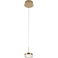 DUNK SOSPENSIONE 1 LUCE OTTONE SATINATO A LED 3000K - 8W - 750 lm DIMMERABILE