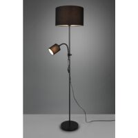 Piantana Moderna con Lampada Lettura e 2 Paralumi Nero Owen GD Trio
