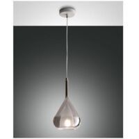 Lampadario a sospensione Lila a Led in metallo e vetro borosilicato fumè 3481-40-126 Fabas Luce