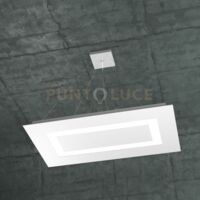 CARPET SOSPENSIONE RETTANGOLARE MEDIA 4+1 LUCI BIEMISSIONE BIANCO 1137-SRM+1-BI