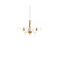 LAMPADARIO CECILIA 3 LUCI VETRO E CRISTALLO AMBRA E TRASPARENTE ATTACCO E14 D.73CM