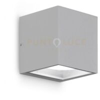 GES171- APPLIQUE 2 LUCI ATTACCO GX53 ALLUMINIO E VETRO COLORE GRIGIO ALLUMINIO