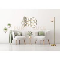 MADITA SPECCHIO DA PARETE FORME OVALI CORNICE PLASTICA 90X61CM ORO