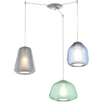 SOSPENSIONE CROMO 3 LUCI SPOSTABILE VETRI ALPHA VE + BETA BL + GAMMA FU 1176CR-S3 S ABG-MC