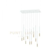 SOSPENSIONE MULTIPLA TUBIC 10 BIANCO ORO 3000k 4760lm 70w DIMMERABILE BASE RETTANGOLARE