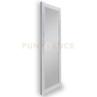 VICKY SPECCHIO DA PARETE CON CORNICE DECORATA IN VETRO CON GANCI X INSTALLAZIONE ORIZZONTALE E VERTICALE BIANCO E CROMO