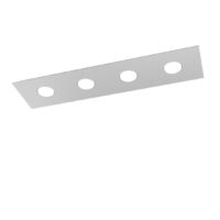 Plafoniera Moderna Rettangolare Area Metallo Grigio 4 Luci Gx53