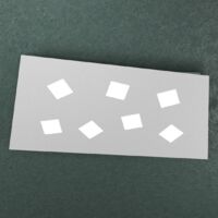 Plafoniera Moderna Note Metallo Grigio 7 Luci Gx53 80Cm