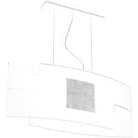 Sospensione Moderna Tetris Color Metallo Foglia Argento Vetro Bianco 2 Luci E27