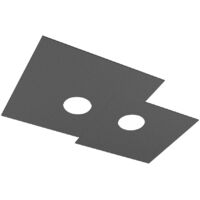 Toplight Plafoniera da soffitto quadrata 2 luci Plate con attacco GX53, struttura colore antracite, design moderno 50x35x3cm