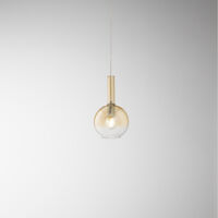 sospensione vetro e metallo ambra trasparente sfumato Lollipop d.20cm 1 luce attacco E27 Rosone non incluso