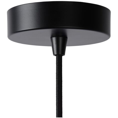Lucide MESH Pendelleuchte - Schwarz, Ø45cm, Verstellbare Höhe 40-135cm, Für E27 Lampen