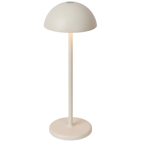 Lucide JOY - wiederaufladbare Tischlampe Innen/Außen - Akku/Batterie - Ø 12 cm - LED Dim. - 1x1,5W 3000K - IP54 - Weiß