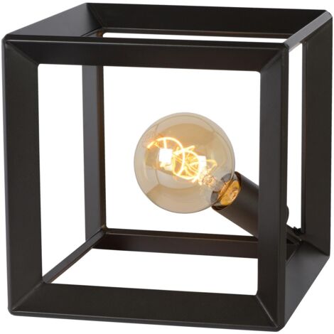 Lucide THOR Tischlampe – Grauguss-Design, 25x25x25 Cm, Mit Kabel-Schalter & Für E27 LED-Leuchtmittel