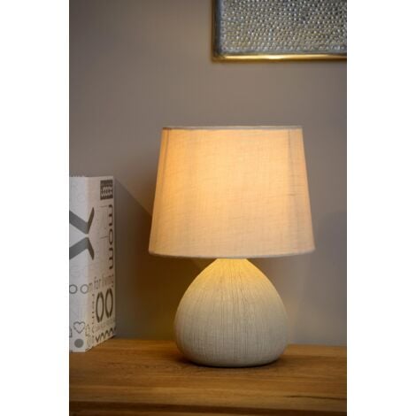 Lucide RAMZI - Tischlampe - Ø 18 cm - 1xE14 - Beige