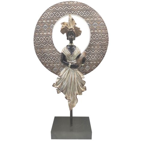 Signes Grimalt Afrikanische Figurenfiguren Afrikanischer Afrikaner und Elefant -Ornament 8x21x38cm 29608 (1/2)
