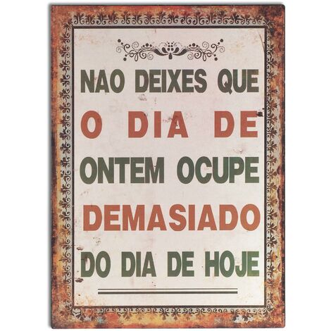 Signes Grimalt Portugiesische Wandverzierungen Metallplatten Rechteckige Braunmetallplatte - 33x24x1cm