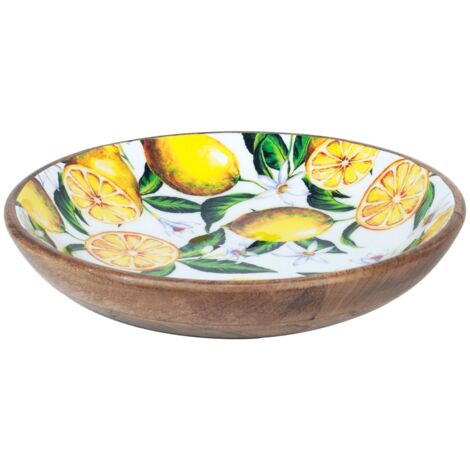 Signes Grimalt Bol Küche Bola Hondo Plate Lemons Boxen und Multicolor -Tabletts 30x30x5cm 16679