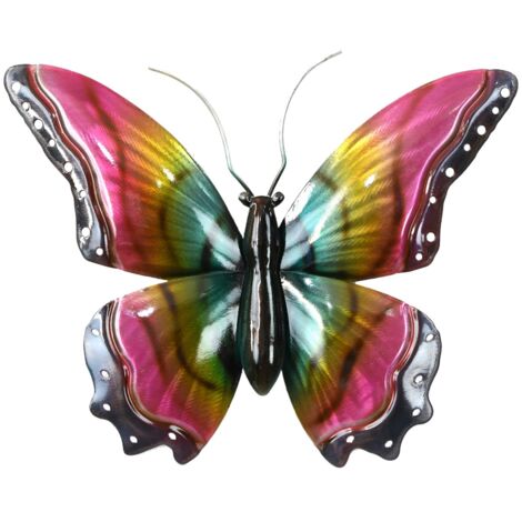 Creekwood Schmetterling Wanddekoration - Handbemaltes Glas & Metall | Garten-Kunst