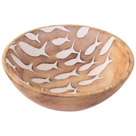 Signes Grimalt Mittlere Fischschalenboxen und Tabletts  Runde braune Schüssel – 7 x 20 x 20 cm