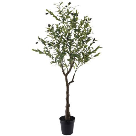 Kleiner dekorativer knstlicher Olivenbaum fr Garten, Bro oder Zuhause   realistische PVC-Pflanze, ideal fr Geschenke