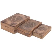 Signes Grimalt Dekorationsbox Boxen Speicher 3 Uni. Brown Tabletts 18x26x8cm 24038