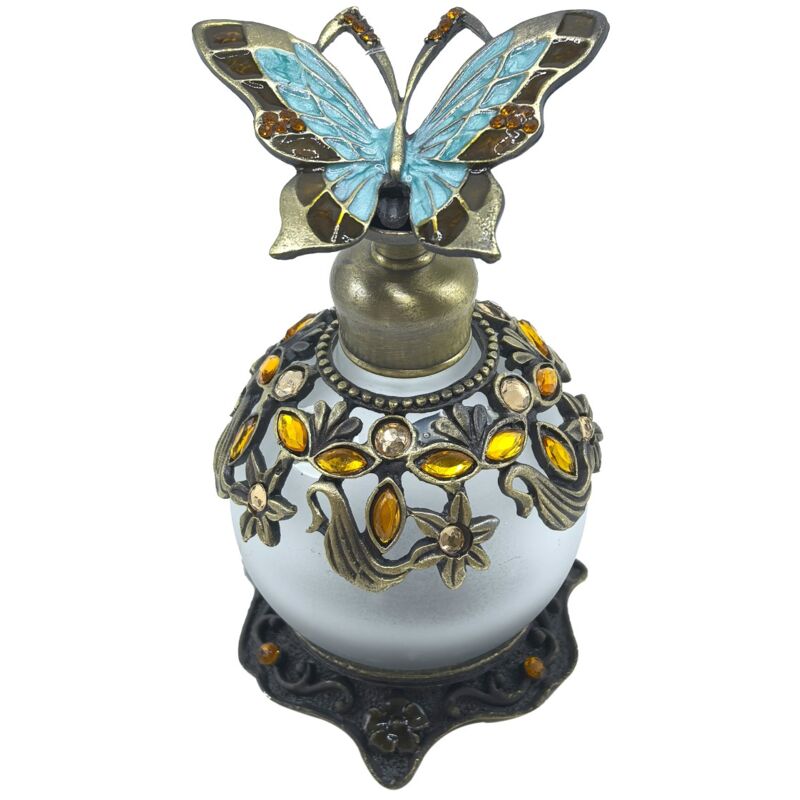 Broche Petit Flacon De Parfum Paris Couleur Or – Bijou Vintage élégant, Bon état, Fantaisie