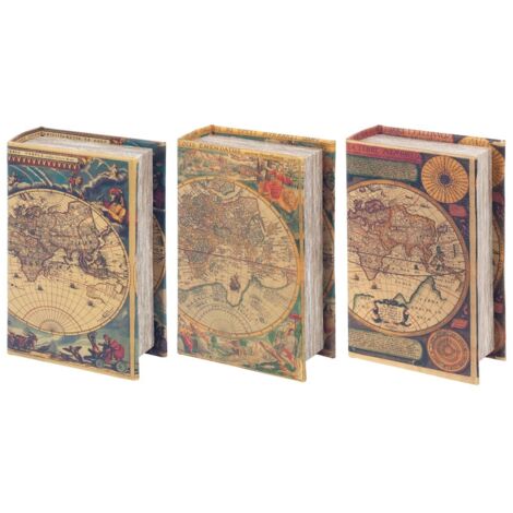 Signes Grimalt Décoration des boîtes de livres  Boxes Book 3 Dif. World Boxs Multicolor Book 11x17x5cm 22338 (1/2)