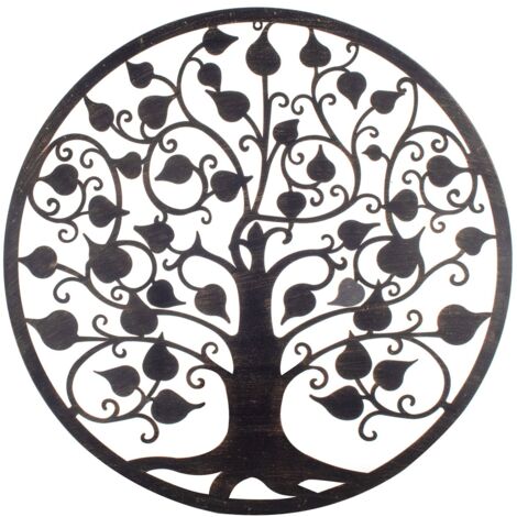 Signes Grimalt Appliquer un mur d'ornement en métal Appliquer un métal noir mur 1x82x82cm 23649